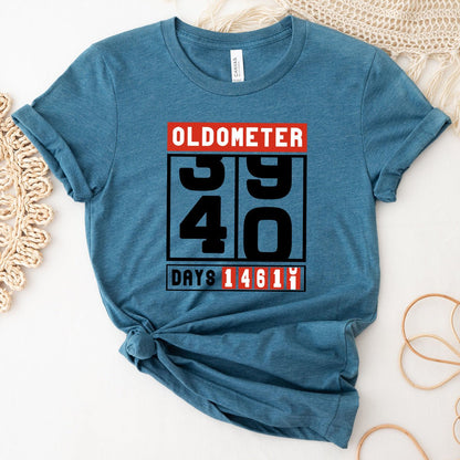 Celebrate Milestone with the Oldometer 40th Shirt – Perfect 40th Birthday Gift - Bliss Birthday Shirts - Heather Deep Teal - S