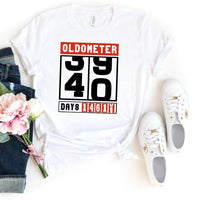 Celebrate Milestone with the Oldometer 40th Shirt – Perfect 40th Birthday Gift - Bliss Birthday Shirts - White - S