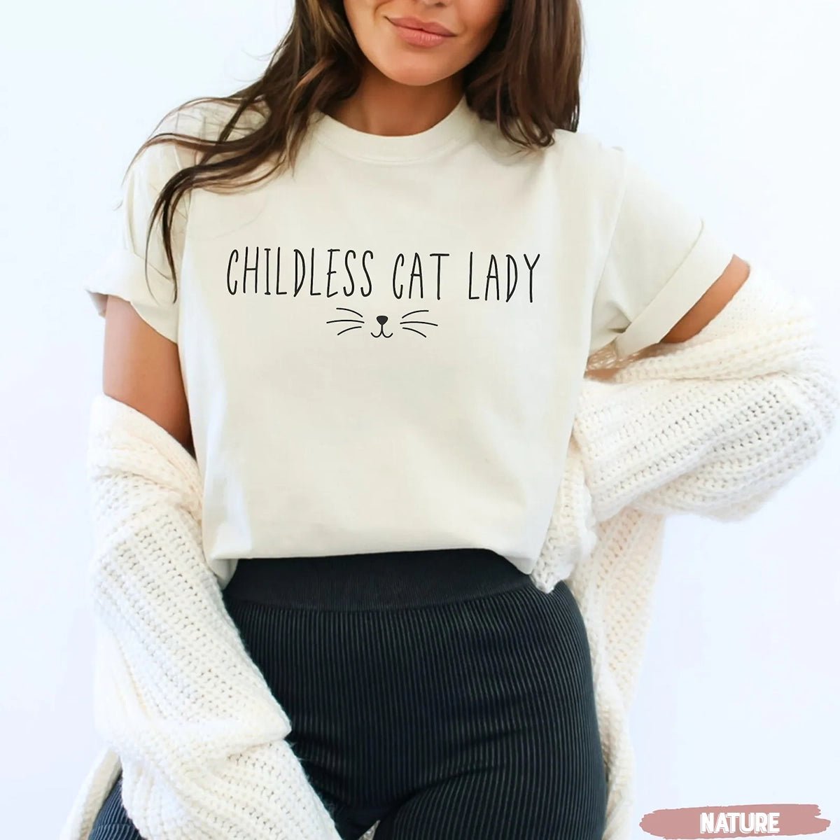 Childless Cat Lady T - Shirt - 2024 Election Political Shirts - Bliss Birthday Shirts - S - Nature