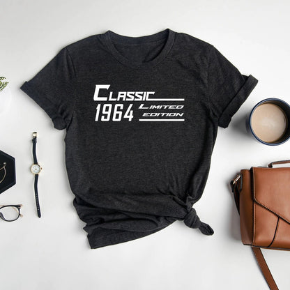 Classic 1964 Limited Edition 60th Shirt – Celebrating Six Decades of Style - Bliss Birthday Shirts - Heather Dark Grey - S