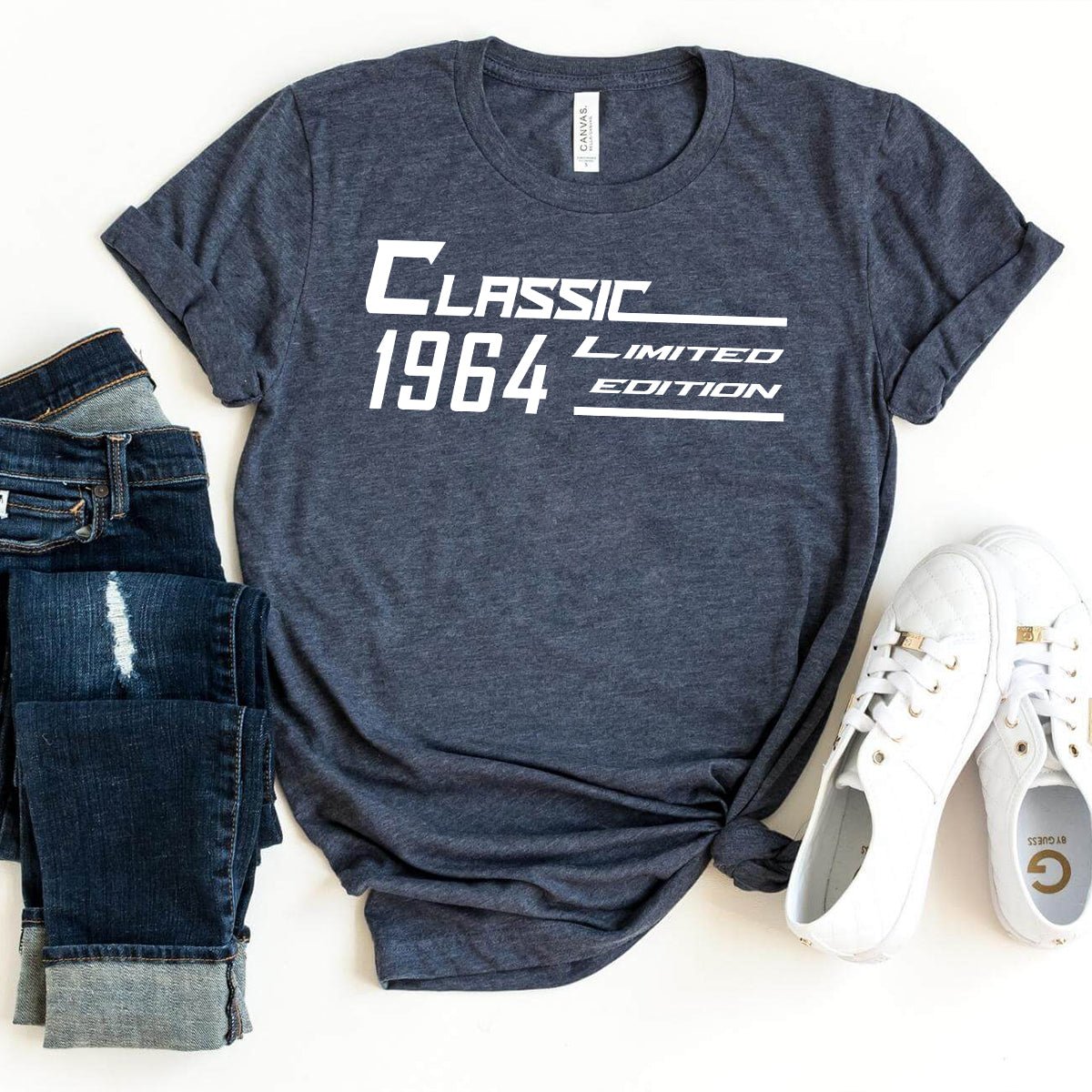 Classic 1964 Limited Edition 60th Shirt – Celebrating Six Decades of Style - Bliss Birthday Shirts - Heather Navy - S