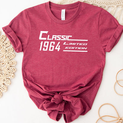 Classic 1964 Limited Edition 60th Shirt – Celebrating Six Decades of Style - Bliss Birthday Shirts - Heather Raspberry - S