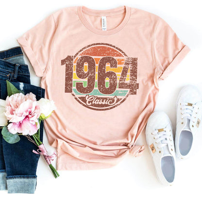 Classic Birthday Shirt - Custom Year T - Shirt - Bliss Birthday Shirts - S - Heather Peach