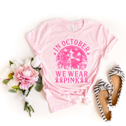 Classic In October We Wear Pink Shirt – Ideal October Awareness Tee - Bliss Birthday Shirts - Light Pink - S