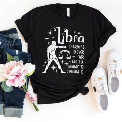 Classic Libra Zodiac Birthday Shirt – Celebrate Your Sign with Style - Bliss Birthday Shirts - Black - S