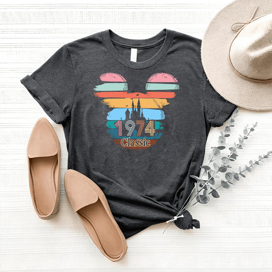 Create Your Own Vintage 1974 Classic Design Custom T - Shirt - Bliss Birthday Shirts - S - Grey