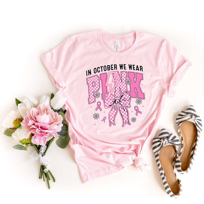 Creative In October We Wear Pink Shirt – Breast Cancer Awareness Tee - Bliss Birthday Shirts - Light Pink - S