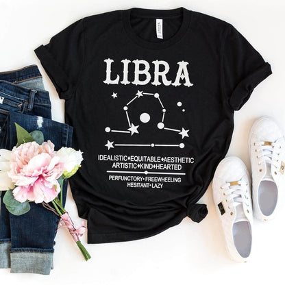 Creative Libra Zodiac Shirt – Trendy Birthday T-Shirt for Libra Lovers - Bliss Birthday Shirts - Black - S