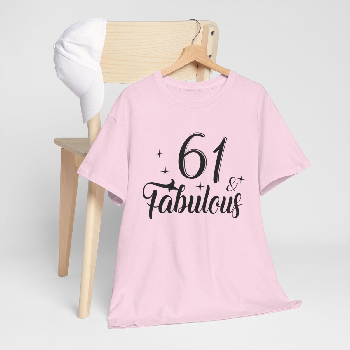 Custom 61 & Fabulous Birthday T - Shirt - Bliss Birthday Shirts - Sport Grey - S