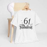 Custom 61 & Fabulous Birthday T - Shirt - Bliss Birthday Shirts - Sport Grey - S