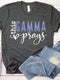 Custom Grandmother T Shirt - This Gamma Prays Womens Tee - Bliss Birthday Shirts - Dark Grey Heather - S