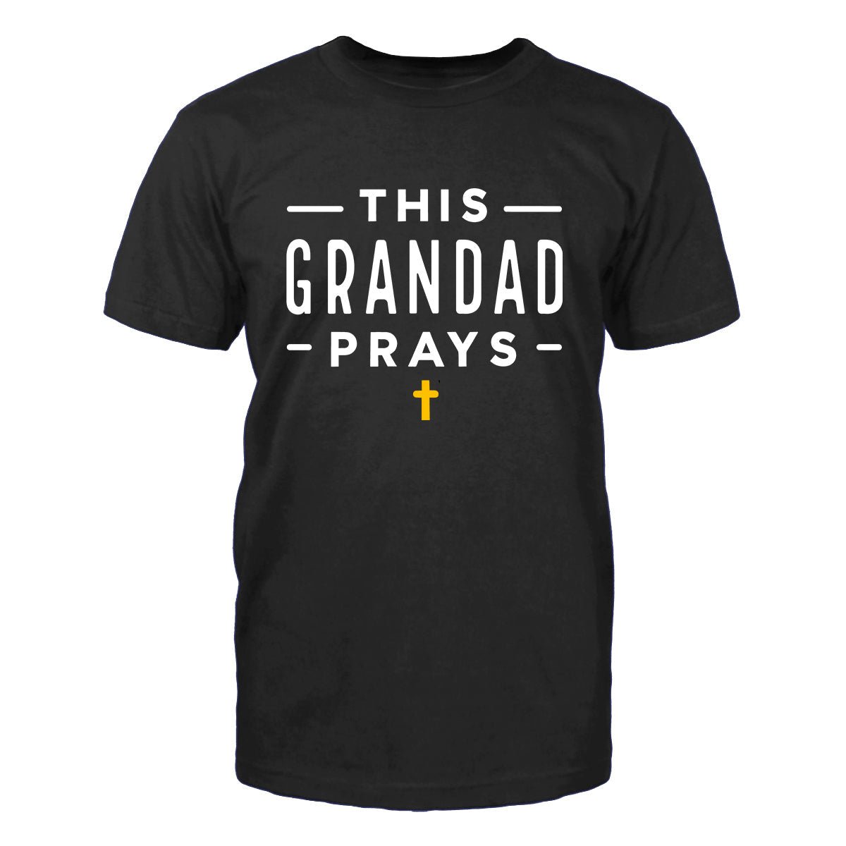 Custom Grandpas T Shirt - This Grandad Prays Mens Tee - Bliss Birthday Shirts - Black - S