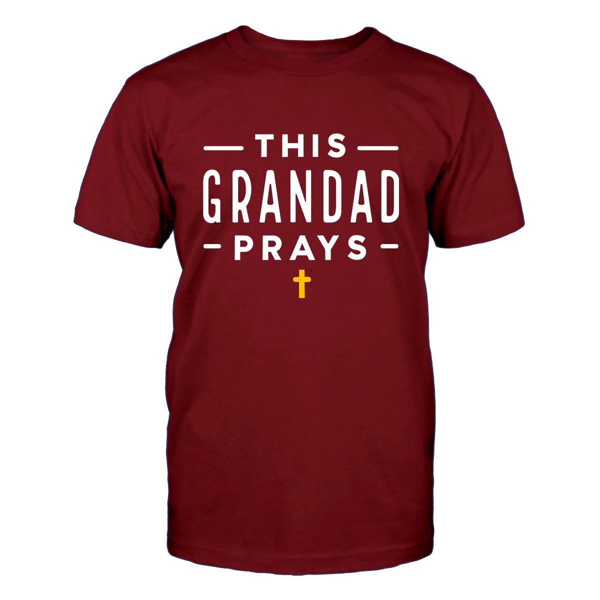 Custom Grandpas T Shirt - This Grandad Prays Mens Tee - Bliss Birthday Shirts - Cardinal - S