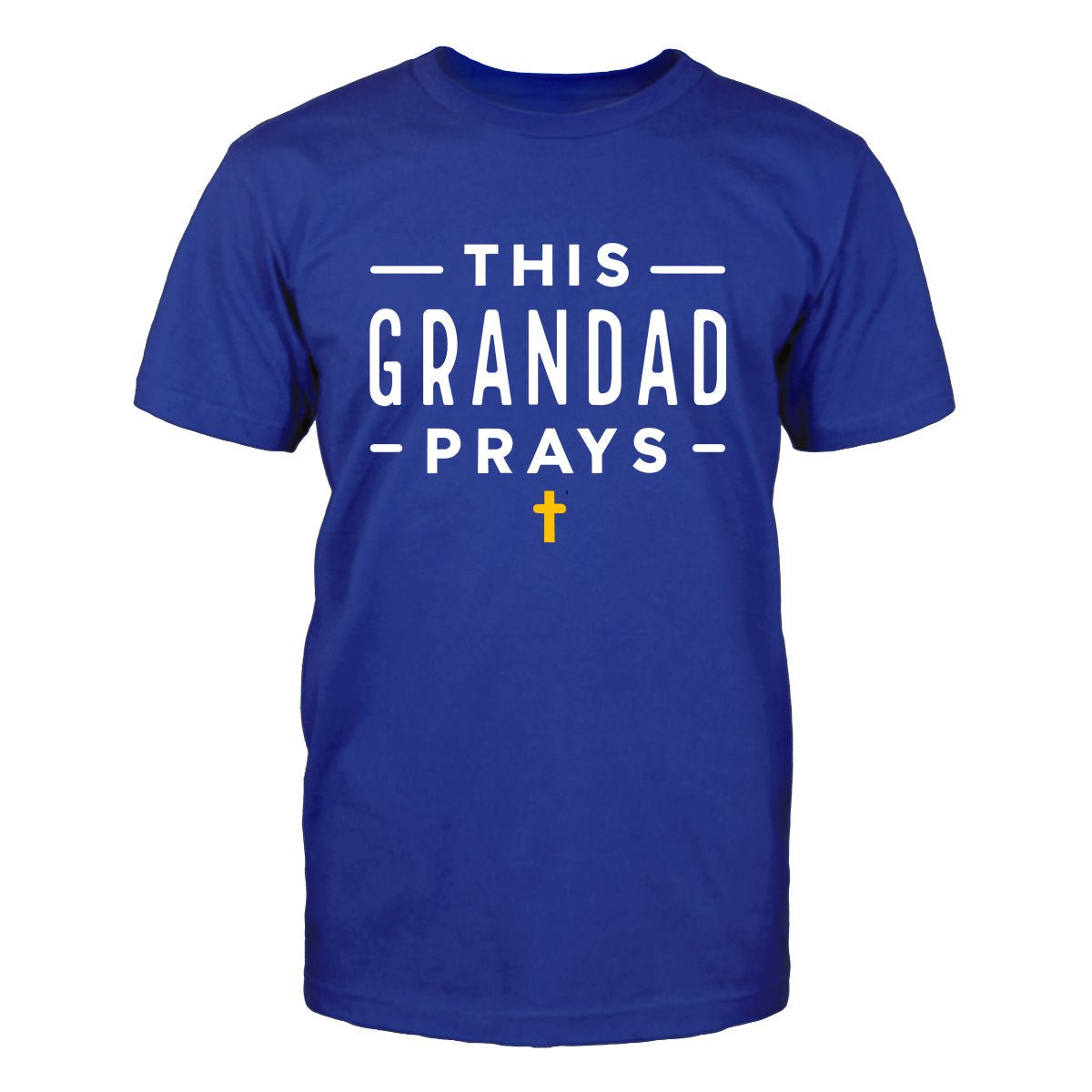 Custom Grandpas T Shirt - This Grandad Prays Mens Tee - Bliss Birthday Shirts - True Royal - S