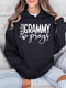 Custom Hoodie - This Grammy Prays Womens Birthday Sweatshirt - Bliss Birthday Shirts - Black - S