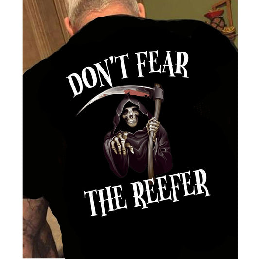 Don't Fear The Reefer - Men's Birthday Shirt - Bliss Birthday Shirts - Small - Black With Back