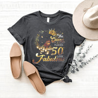 Fabulous 50th Birthday Shirts - Custom T - Shirt Designs for Queens - Bliss Birthday Shirts - S - Grey