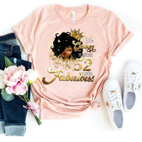 Fabulous 52nd Birthday Shirts - Custom T-Shirt Designs for Queens - Bliss Birthday Shirts - Heather Peach - S