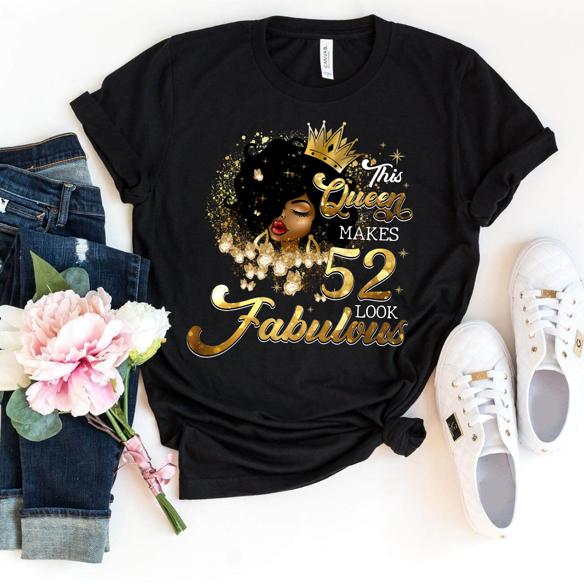 Fabulous 52nd Birthday Shirts - Custom T - Shirt Designs for Queens - Bliss Birthday Shirts - S - Black