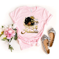 Fabulous 54th Birthday Shirts - Custom T-Shirt Designs for Queens - Bliss Birthday Shirts - Light Pink - S