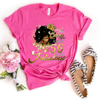 Fabulous 56th Birthday Shirts - Custom T-Shirt Designs for Queens - Bliss Birthday Shirts - Charity Pink - S