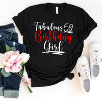 Fabulous 59th Birthday Shirt for Women - Celebrate in Fashion - Bliss Birthday Shirts - Black - S