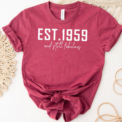 Fabulous Since 1959 – Timeless Style with this 65th Shirt - Bliss Birthday Shirts - Heather Raspberry - S