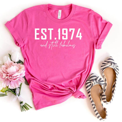 Fabulous Since 1974 – Celebrate in Style with this 50th Shirt - Bliss Birthday Shirts - Charity Pink - S