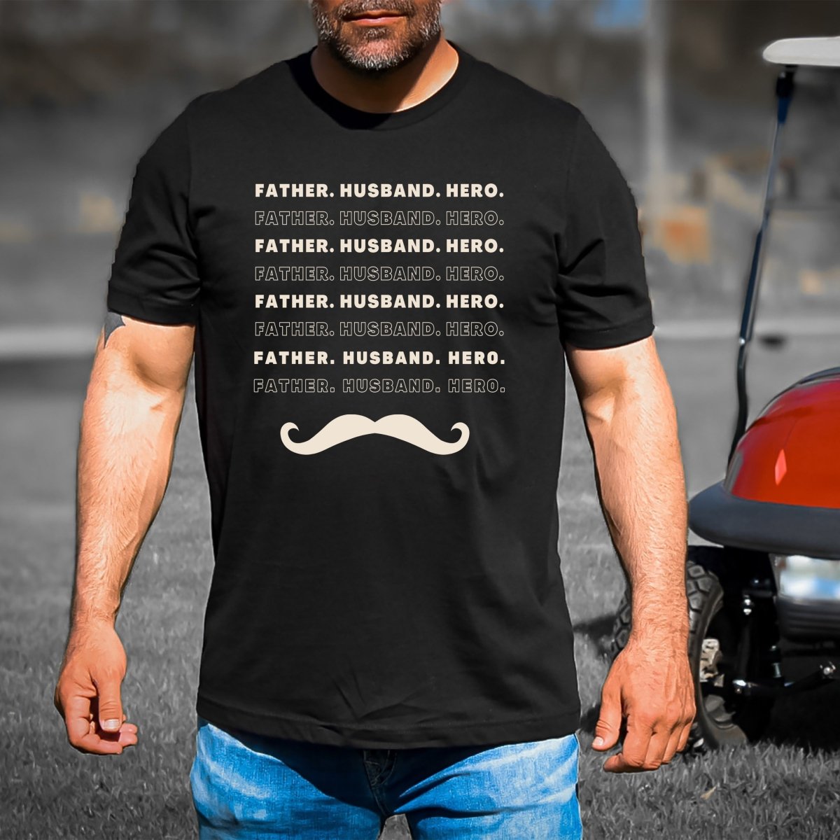 Father Husband Hero - Men's Birthday Shirt - Bliss Birthday Shirts - Small - Black