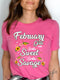 February Girls - Sorta Sweet Sorta Savage Birthday Shirt - Bliss Birthday Shirts - Small - Pink