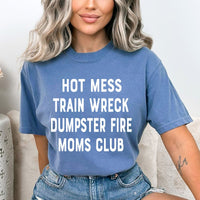 Fire Moms Club - Birthday Shirt - Bliss Birthday Shirts - Small - Steel Blue