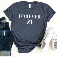 FOREVER 21 Birthday Shirt - Fun Birthday Gift - Bliss Birthday Shirts - S - Heather Navy