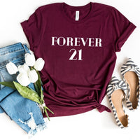 FOREVER 21 Birthday Shirt - Fun Birthday Gift - Bliss Birthday Shirts - S - Maroon