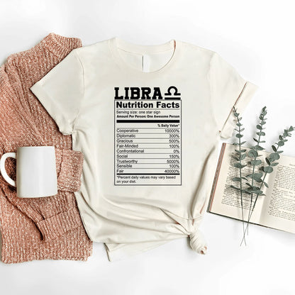 Fun Libra Nutrition Facts Shirt – Unique Zodiac Birthday Gift - Bliss Birthday Shirts - Nature - S