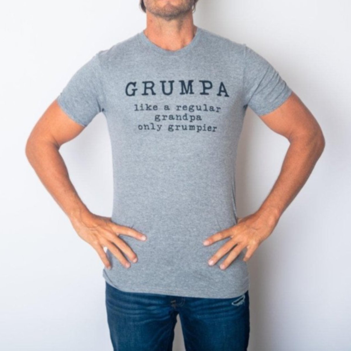 Funny Grandpa T Shirt - Grumpa Mens Tee - Bliss Birthday Shirts - S - Dark Heather Grey