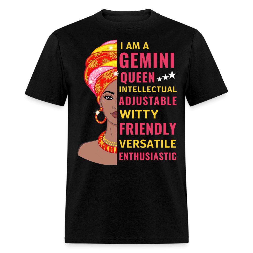 Gemini Queen Unisex Birthday Shirt - Custom T - Shirt - Bliss Birthday Shirts - Black - S