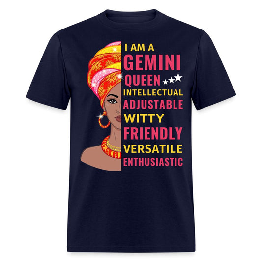 Gemini Queen Unisex Birthday Shirt - Custom T - Shirt - Bliss Birthday Shirts - Navy - S