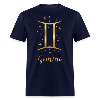 Gemini Unisex Birthday Shirt - Custom T - Shirt - Bliss Birthday Shirts - Navy - S