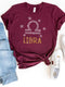 Glittering Libra Birthday Shirt – Rhinestone Zodiac T-Shirt - Bliss Birthday Shirts - Maroon - S