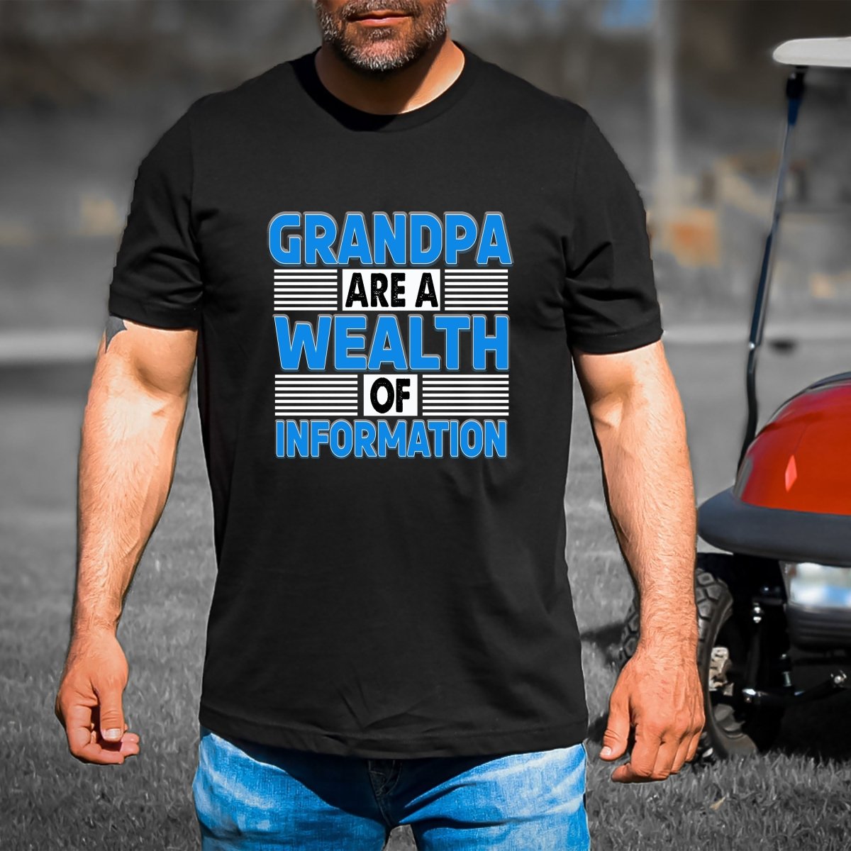 Grandpa is a Wealth of Information - Men's Birthday Shirt - Bliss Birthday Shirts - Small - Black