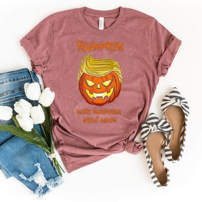 Halloween Trumpkin Shirt – Make Halloween Great Again 2024 - Bliss Birthday Shirts - Heather Mauve - S