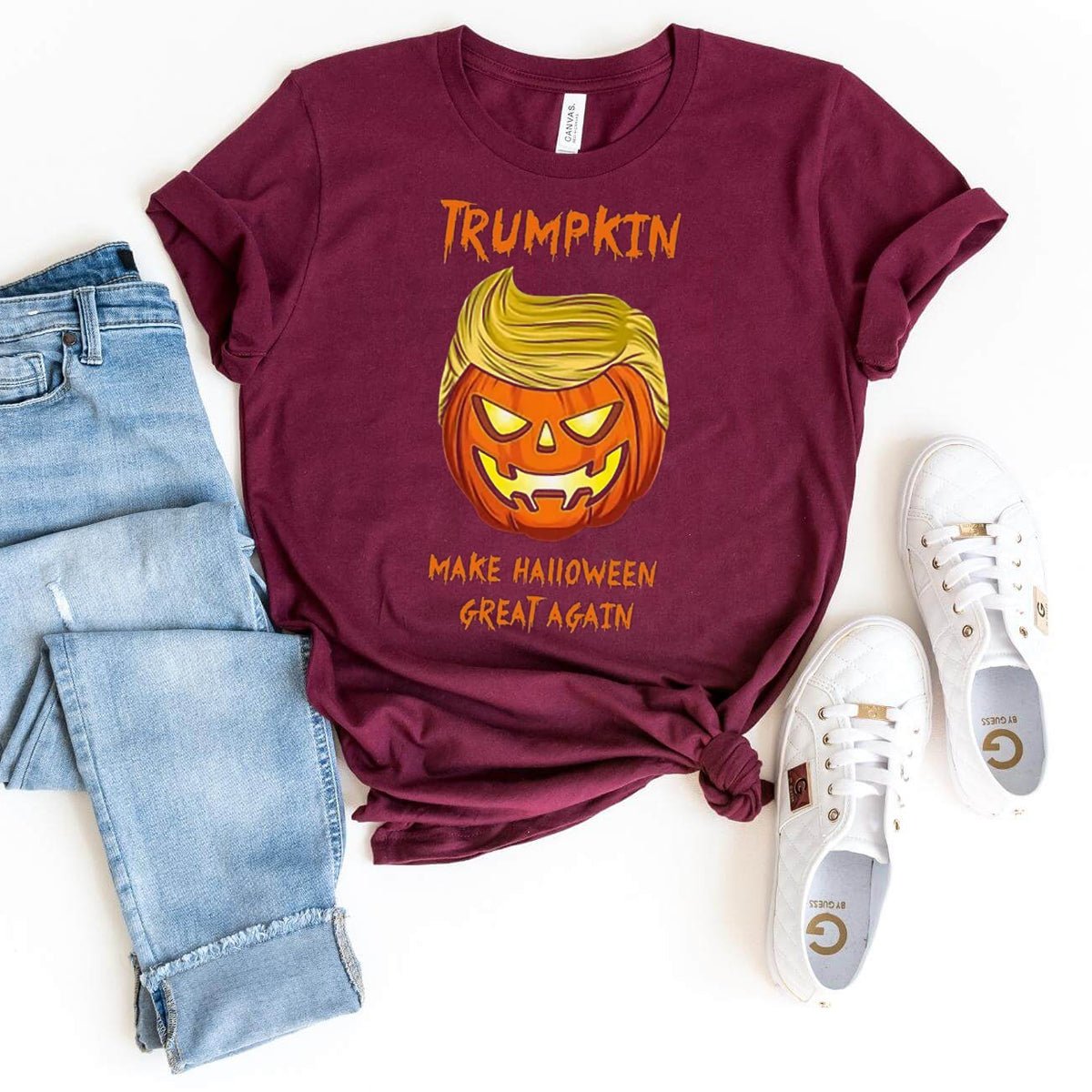 Halloween Trumpkin Shirt – Make Halloween Great Again 2024 - Bliss Birthday Shirts - Maroon - S