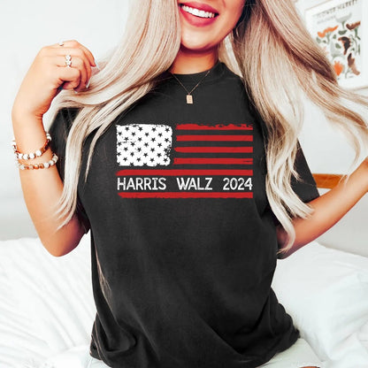 Harris Walz 2024 Shirt - Premium T - Shirt for Campaign Support - Bliss Birthday Shirts - S - Black