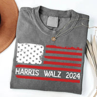 Harris Walz 2024 Shirt - Premium T - Shirt for Campaign Support - Bliss Birthday Shirts - S - Grey