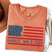 Harris Walz 2024 Shirt - Premium T - Shirt for Campaign Support - Bliss Birthday Shirts - S - Orange