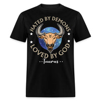 Hated by Demons Loved by God Taurus Unisex Birthday Shirt - Custom T - Shirt - Bliss Birthday Shirts - Black - S