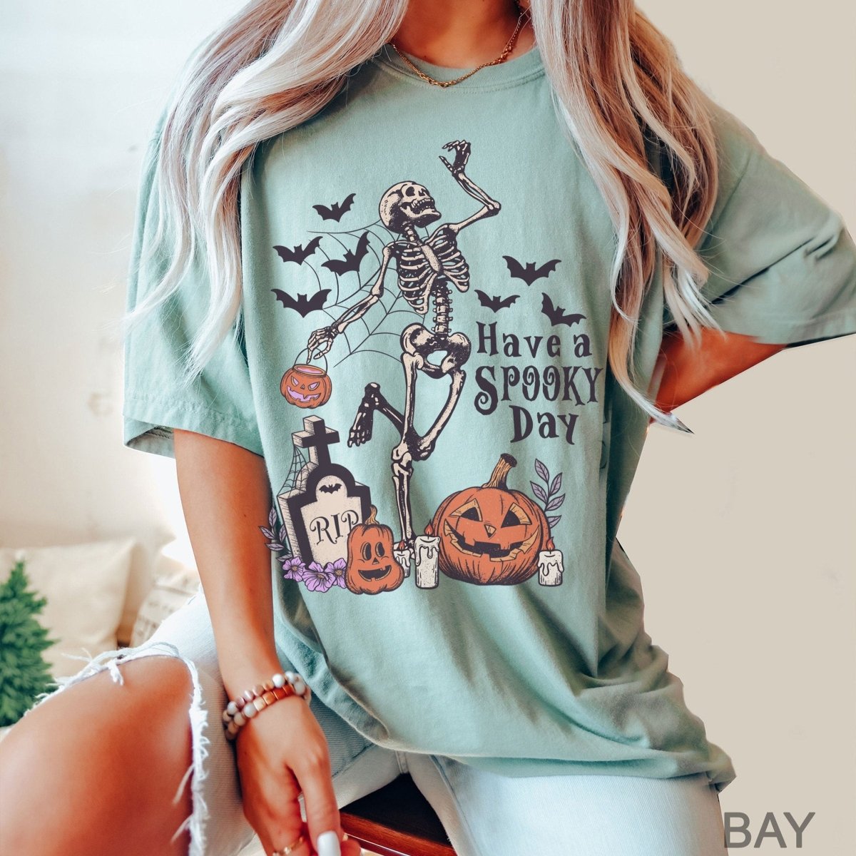 Have a spooky day Comfort Colors t-shirt, Halloween Shirt - Bliss Birthday Shirts - S - Bay