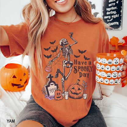 Have a spooky day Comfort Colors t-shirt, Halloween Shirt - Bliss Birthday Shirts - S - Yam