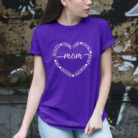 Heart with Mom - Birthday Shirt - Bliss Birthday Shirts - Small - Purple