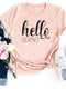 Hello Seventy Birthday Shirt - Custom 70th Birthday T - Shirt - Bliss Birthday Shirts - S - Heather Peach